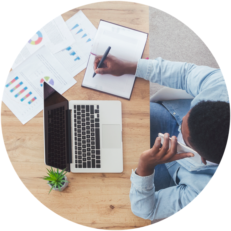 Taking notes on a sales call